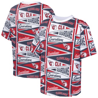 Youth Outerstuff  Red Cleveland Guardians All-Over Pennant T-Shirt