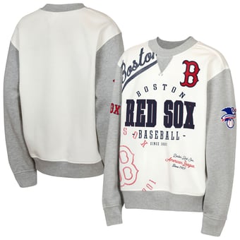 Youth Outerstuff  Cream/Gray Boston Red Sox Big League Power Hit Fleece Sweatshirt