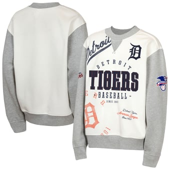 Youth Outerstuff  Cream/Gray Detroit Tigers Big League Power Hit Fleece Sweatshirt