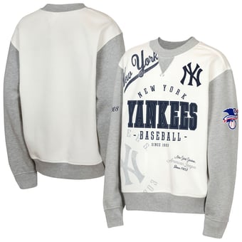 Youth Outerstuff  Cream/Gray New York Yankees Big League Power Hit Fleece Sweatshirt