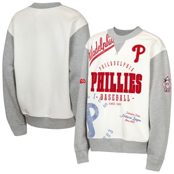 Youth Outerstuff  Cream/Gray Philadelphia Phillies Big League Power Hit Fleece Sweatshirt