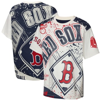 Youth Outerstuff Cream Boston Red Sox Big League Top Player Bold All-Over-Print T-Shirt