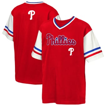 Youth Outerstuff  Red Philadelphia Phillies Big League Base Runner Ringer T-Shirt