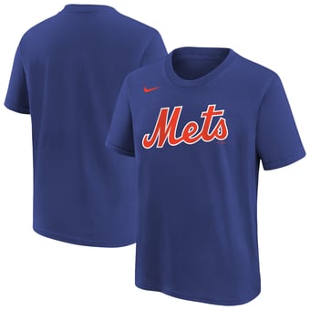 Youth Nike  Royal New York Mets Wordmark T-Shirt