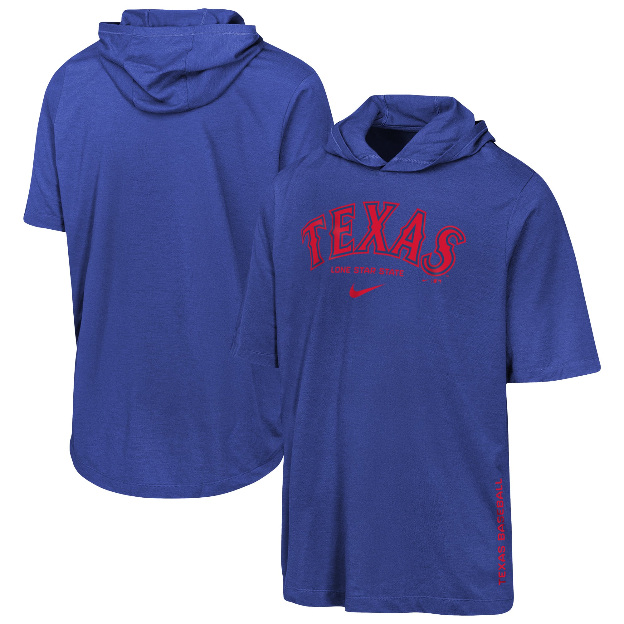 Youth Nike Royal Texas Rangers Dri-FIT Hooded T-Shirt