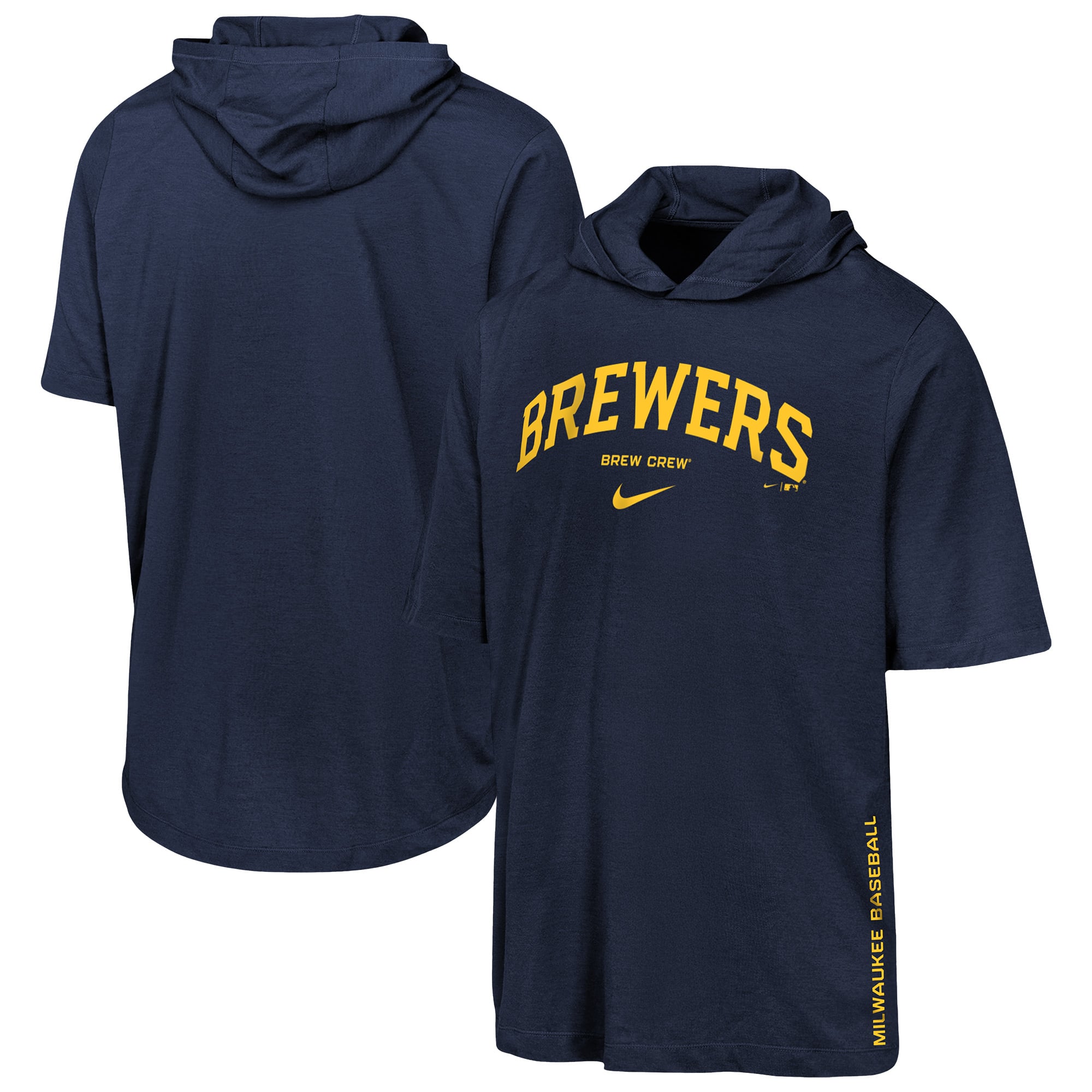 Youth Nike  Navy Milwaukee Brewers Dri-FIT Hooded T-Shirt