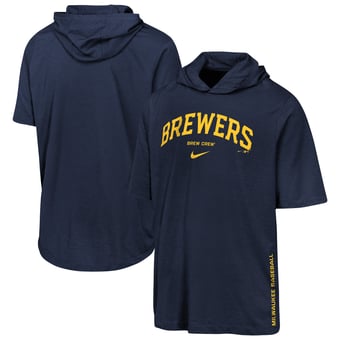 Youth Nike  Navy Milwaukee Brewers Dri-FIT Hooded T-Shirt