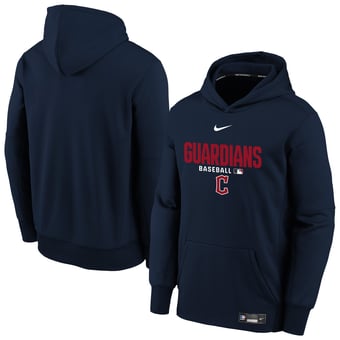 Youth Nike Navy Cleveland Guardians Authentic Collection Therma-FIT Hoodie