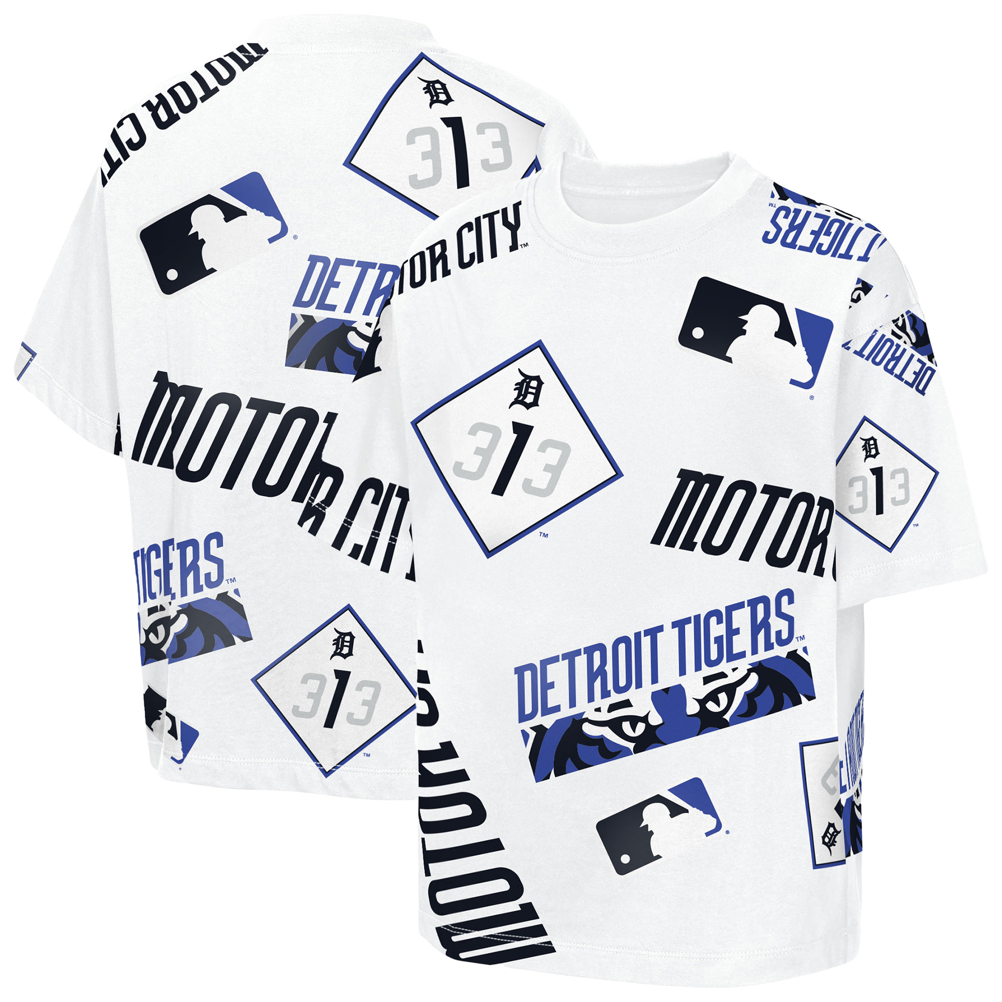 Youth Outerstuff  White Detroit Tigers Circus Catch T-Shirt