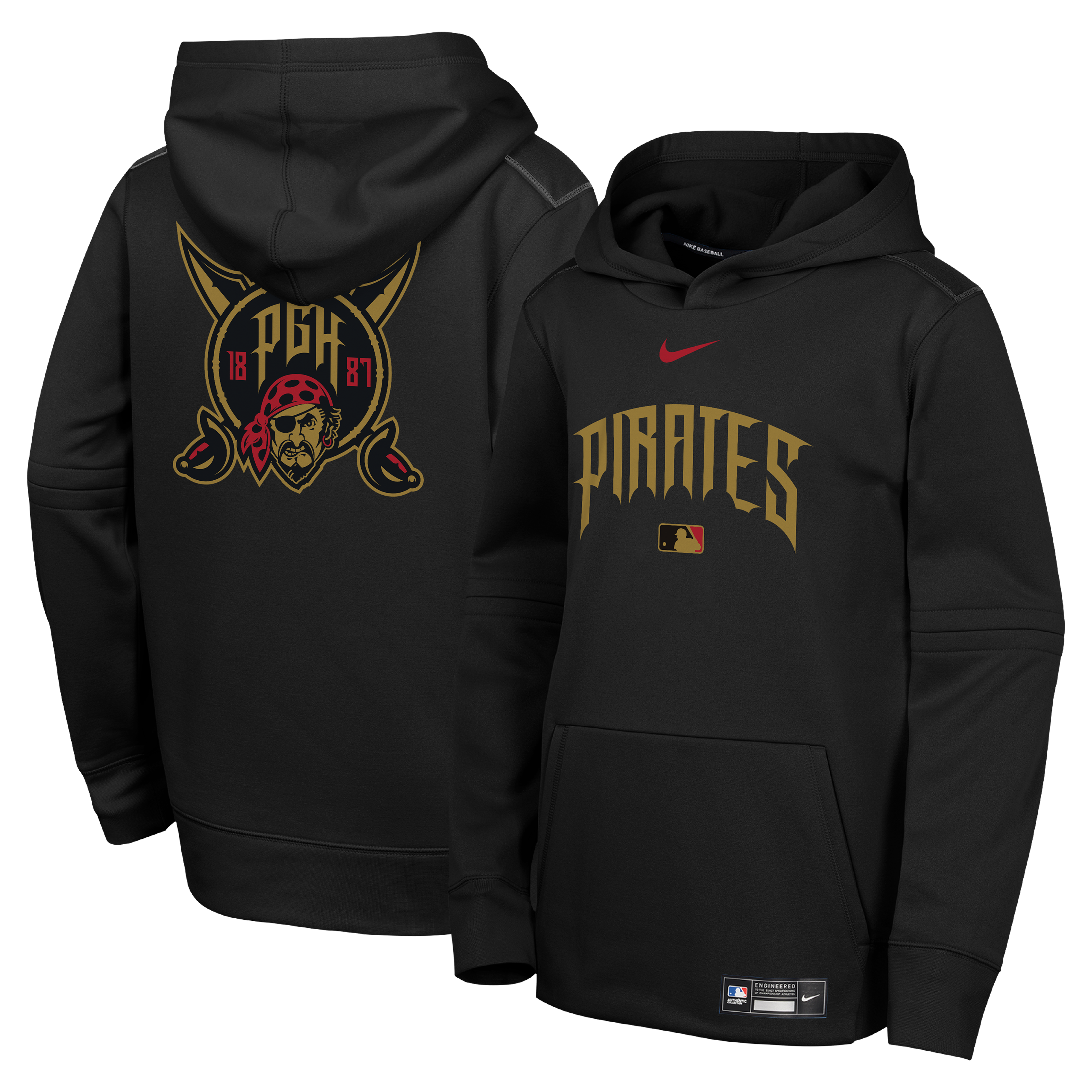 Youth Nike Black Pittsburgh Pirates 2026 City Connect Authentic Collection Therma-FIT Hoodie