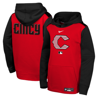 Youth Nike Red/Black Cincinnati Reds 2026 City Connect Authentic Collection Therma-FIT Hoodie