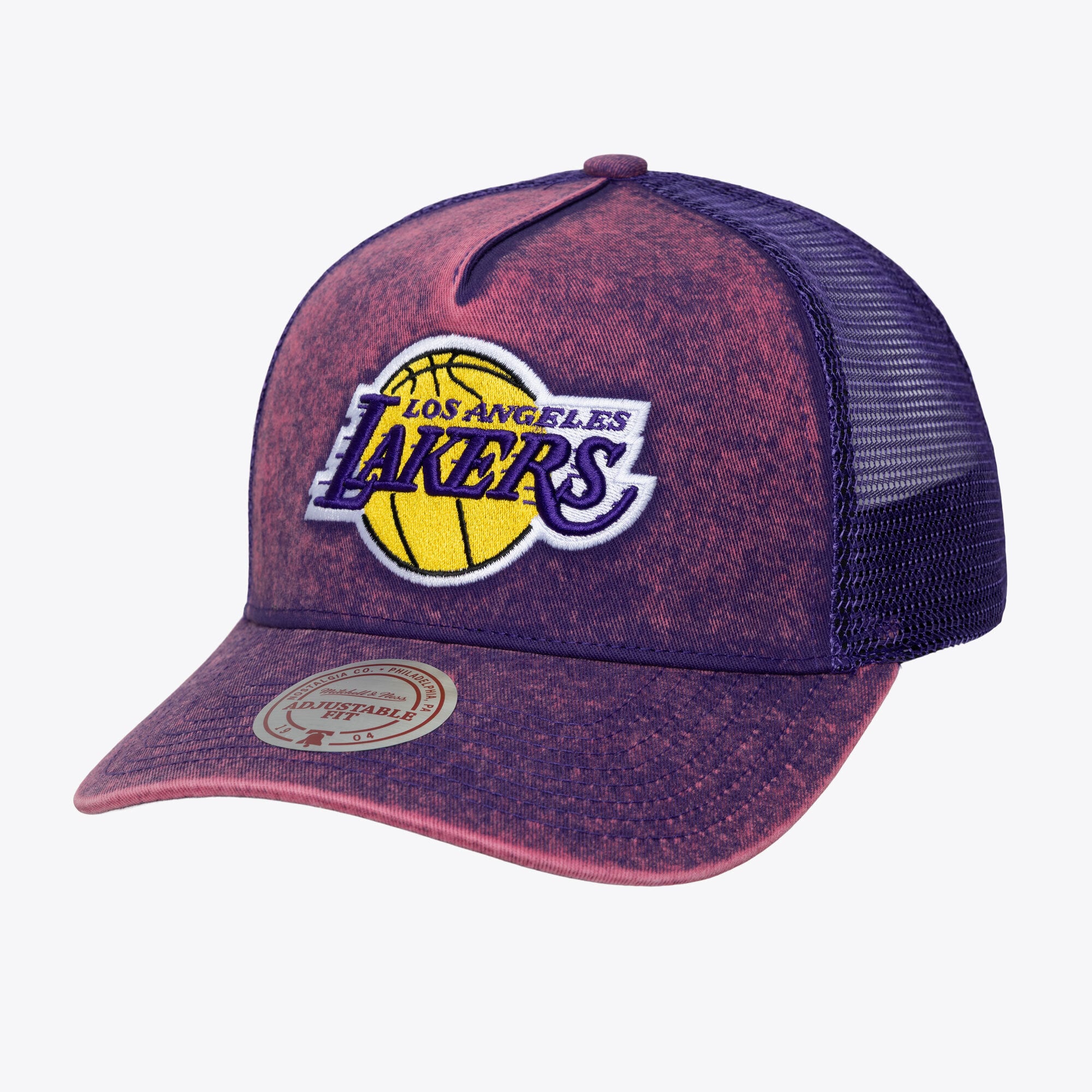Men's Mitchell & Ness  Purple Los Angeles Lakers Gameday Snow Wash Adjustable Trucker Hat