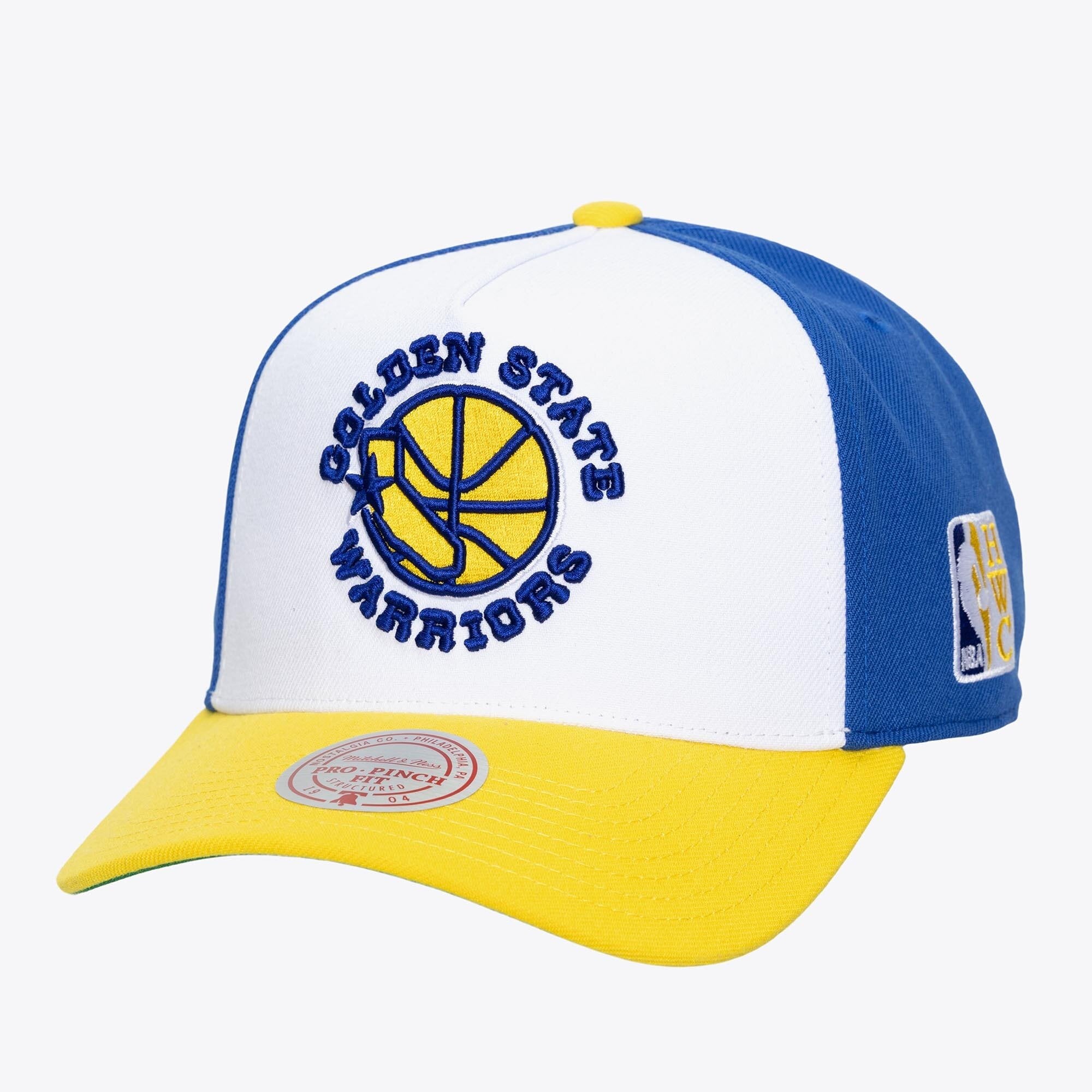 Men's Mitchell & Ness  White Golden State Warriors Legendary Home Pro Pinch Snapback Hat