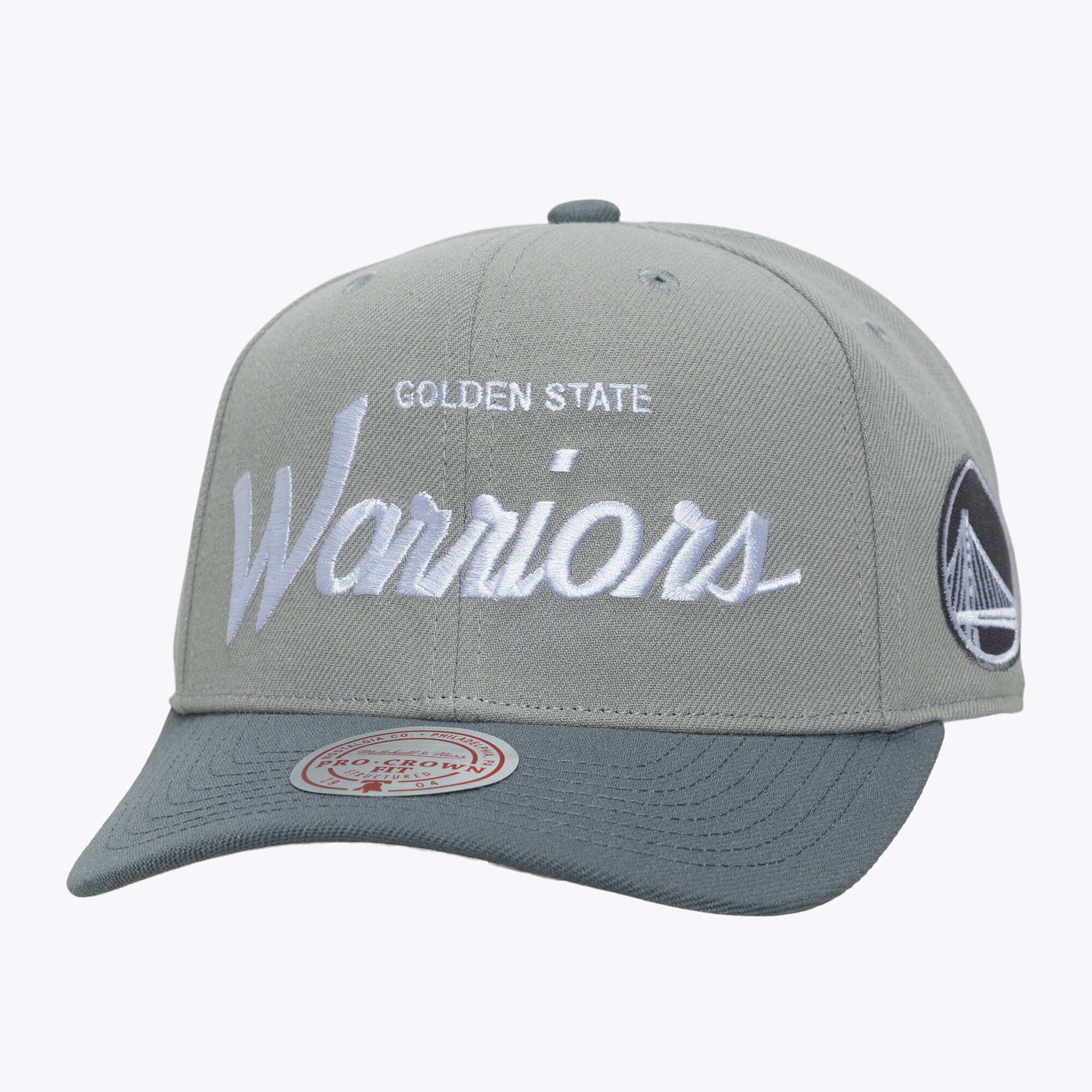 Men's Mitchell & Ness Gray Golden State Warriors Thunderstorm Head Coach Pro Crown Snapback Hat