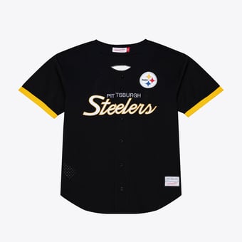 Men's Mitchell & Ness  Black Pittsburgh Steelers Head Coach Mesh Full-Button Fashion Jersey