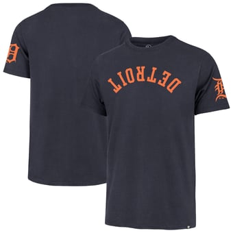 Men's '47  Navy Detroit Tigers Upside Down Two-Peat Franklin T-Shirt