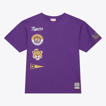 Men's Mitchell & Ness Purple LSU Tigers Double Clutch Premium T-Shirt