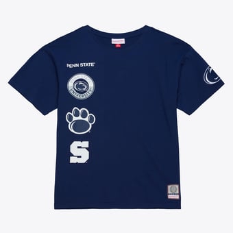Men's Mitchell & Ness Navy Penn State Nittany Lions Double Clutch Premium T-Shirt