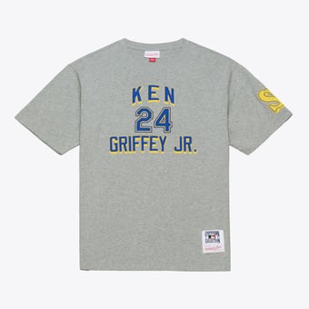 Men's Mitchell & Ness Ken Griffey Jr. Gray Seattle Mariners  Player Collection Premium T-Shirt