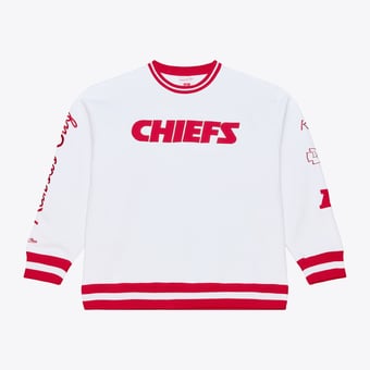 Men's Mitchell & Ness  White Kansas City Chiefs Arctic Fleece Sweatshirt