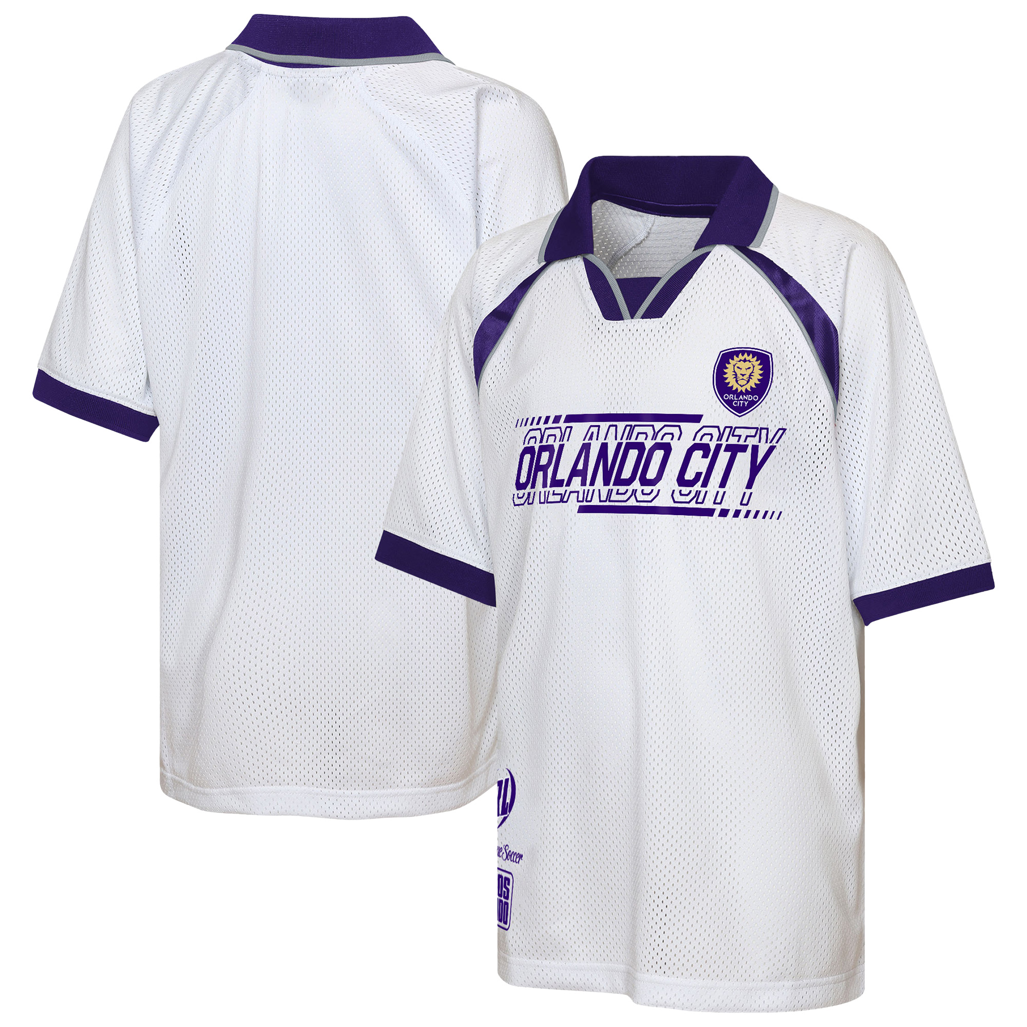 Youth Outerstuff White Orlando City SC Mesh Raglan T-Shirt Youth Outerstuff White Orlando City SC Mesh Raglan T-Shirt