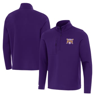 Men's Antigua Purple LSU Tigers 2025 NCAA Baseball Men's College World Series National Champions Insider Quarter-Zip Top