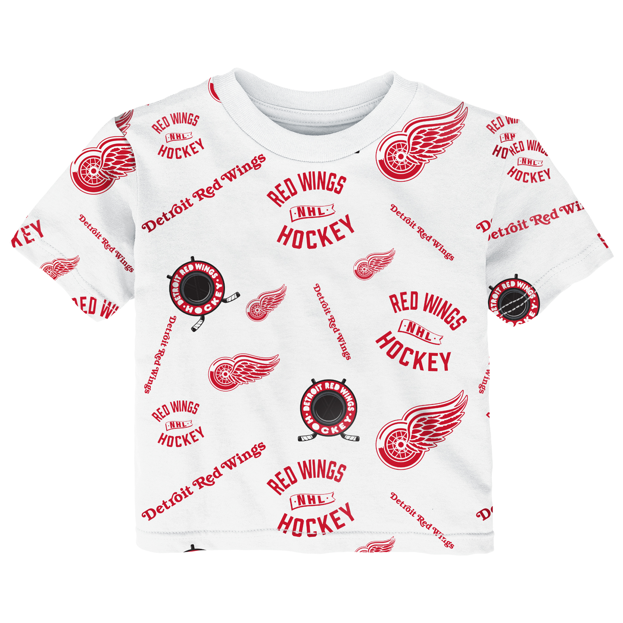 Infant Outerstuff White Detroit Red Wings Run Down Allover Print T-Shirt