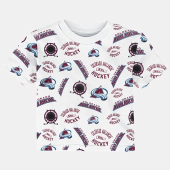 Infant Outerstuff White Colorado Avalanche Run Down Allover Print T-Shirt