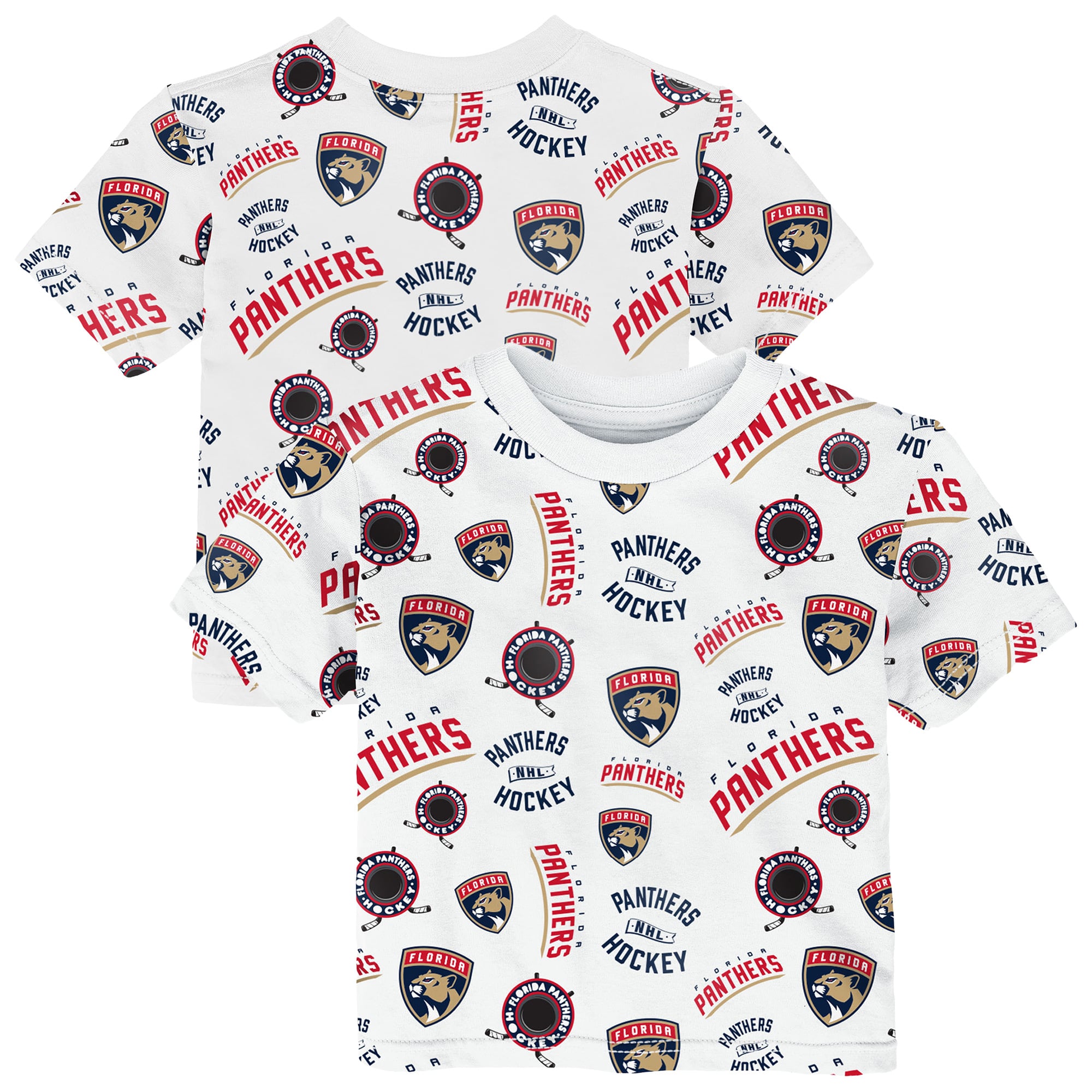 Toddler Outerstuff White Florida Panthers Run Down All-Over-Print T-Shirt