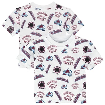Toddler Outerstuff White Colorado Avalanche Run Down Allover Print T-Shirt