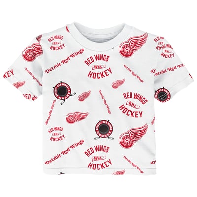 Toddler Outerstuff White Detroit Red Wings Run Down Allover Print T-Shirt