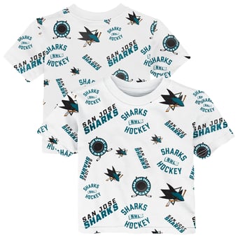 Toddler Outerstuff White San Jose Sharks Run Down Allover Print T-Shirt