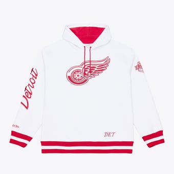 Men's Mitchell & Ness  White Detroit Red Wings Arctic Fleece Hoodie