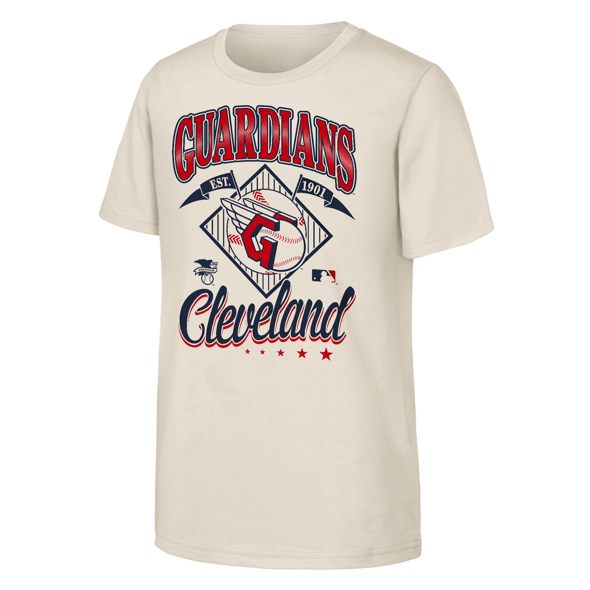 Youth Outerstuff Natural Cleveland Guardians Triple Hit T-Shirt