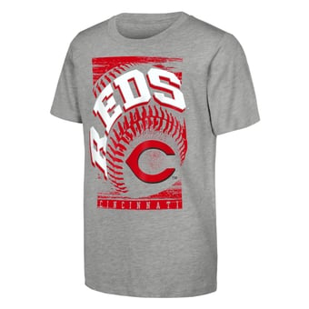Youth Outerstuff  Heather Gray Cincinnati Reds Speed Pitch T-Shirt