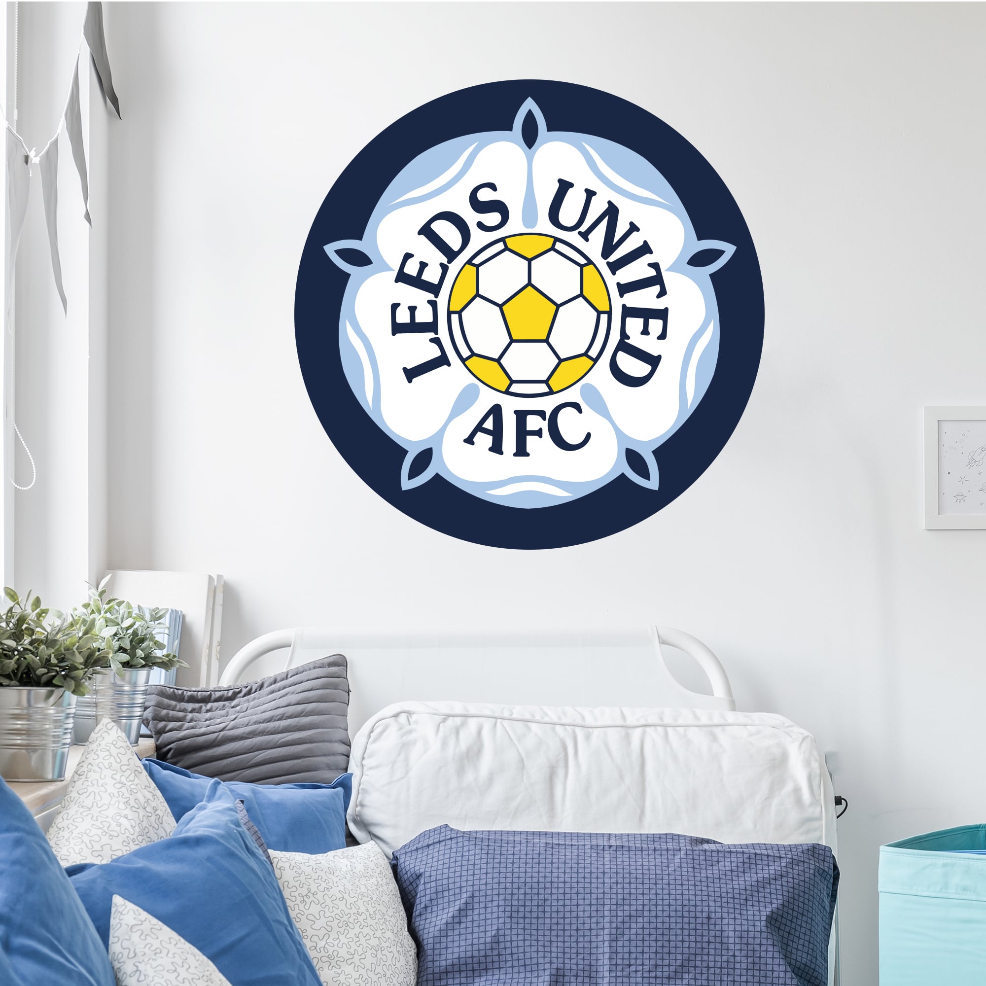 Leeds United Rose Logo Wall Sticker - 60cm x 60cm