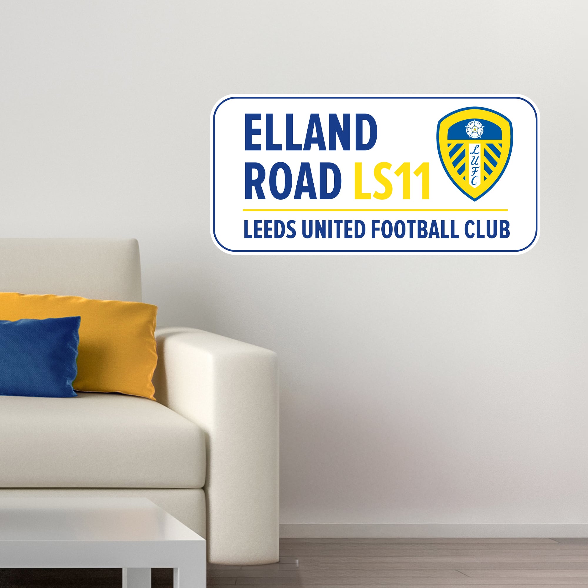 Leeds United Stadium Street Sign Wall Sticker - 90cm x 45cm
