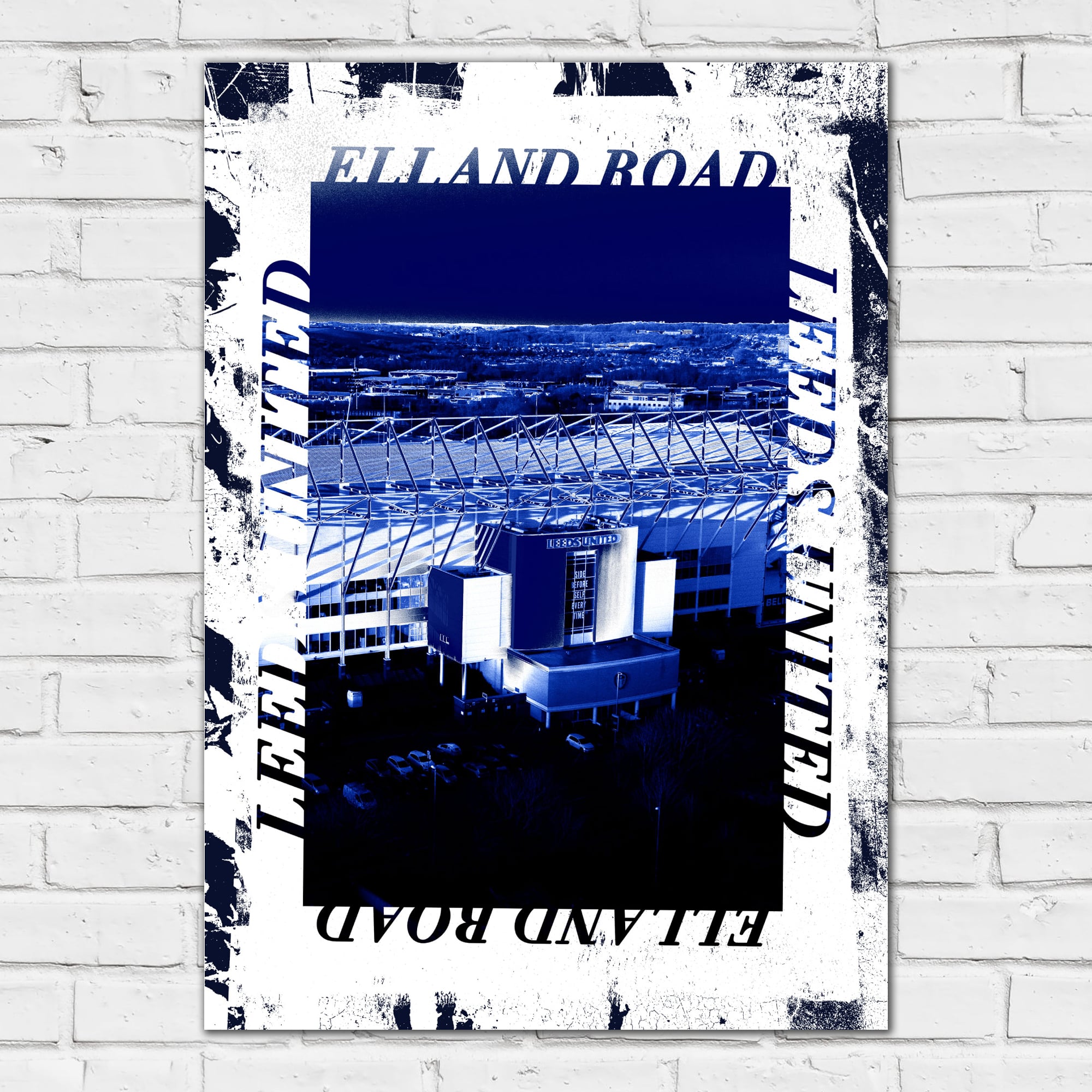 Leeds United Blue Elland Road Print - A3
