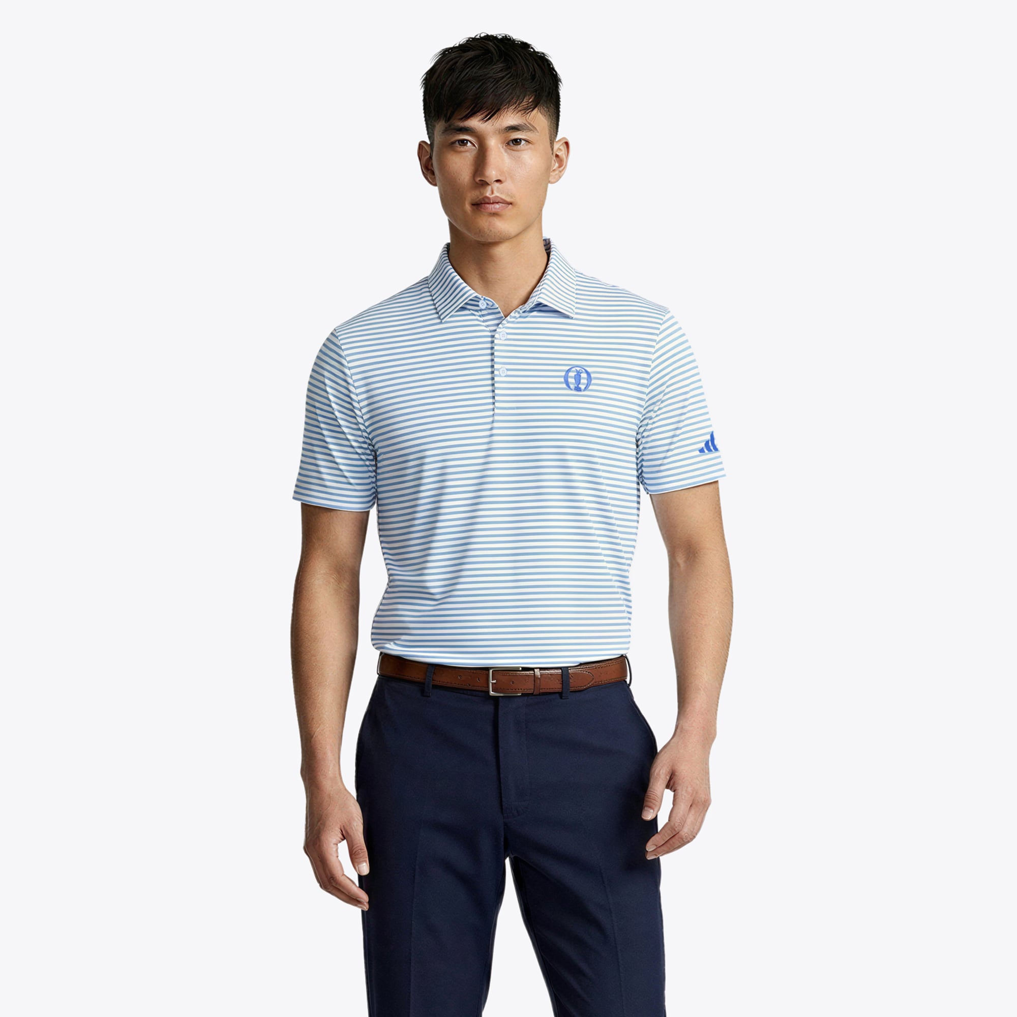 Polo a righe The Open adidas Performance - Blu
