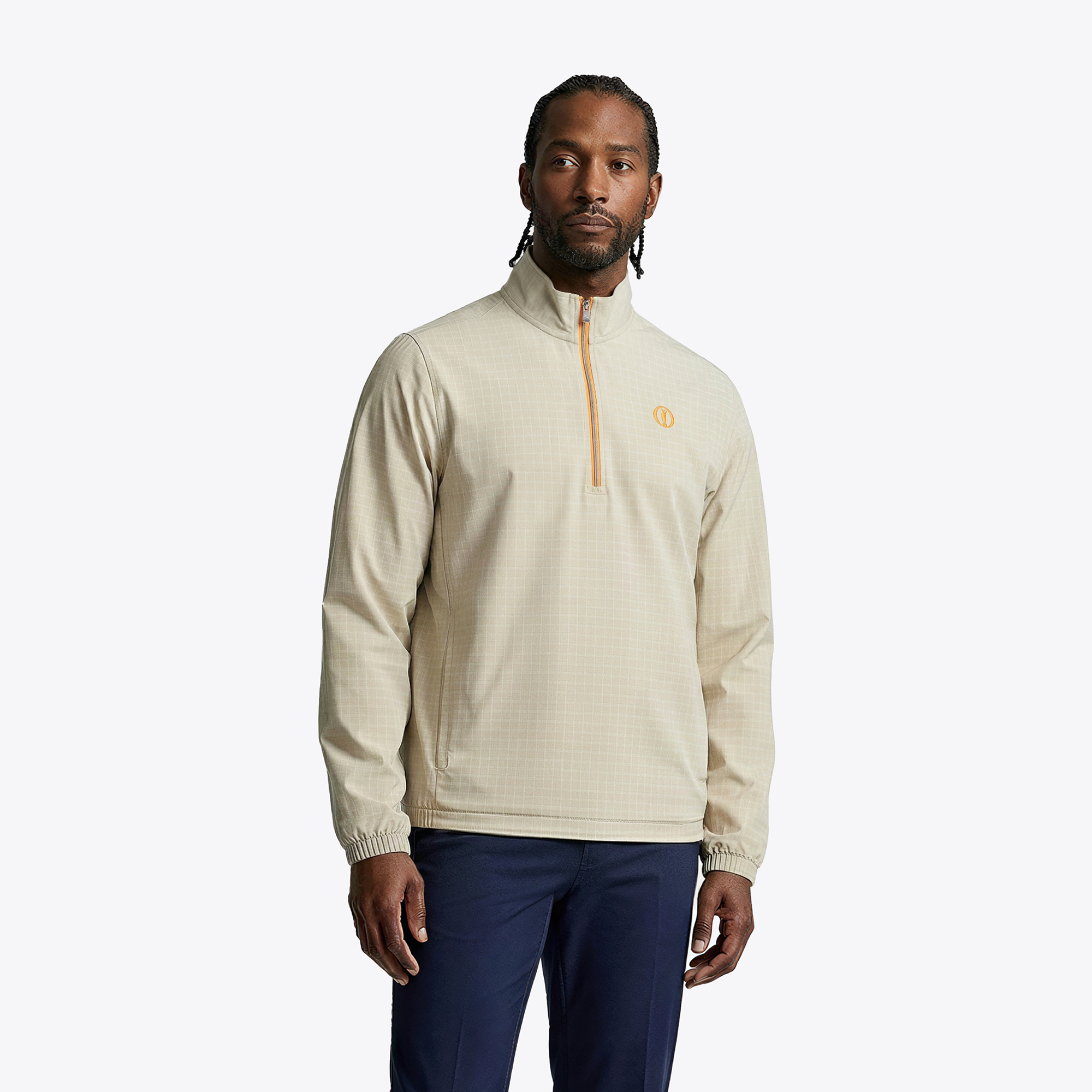 Felpa 1/4 cernia The Open adidas Ultimate365 Woven - Cachi