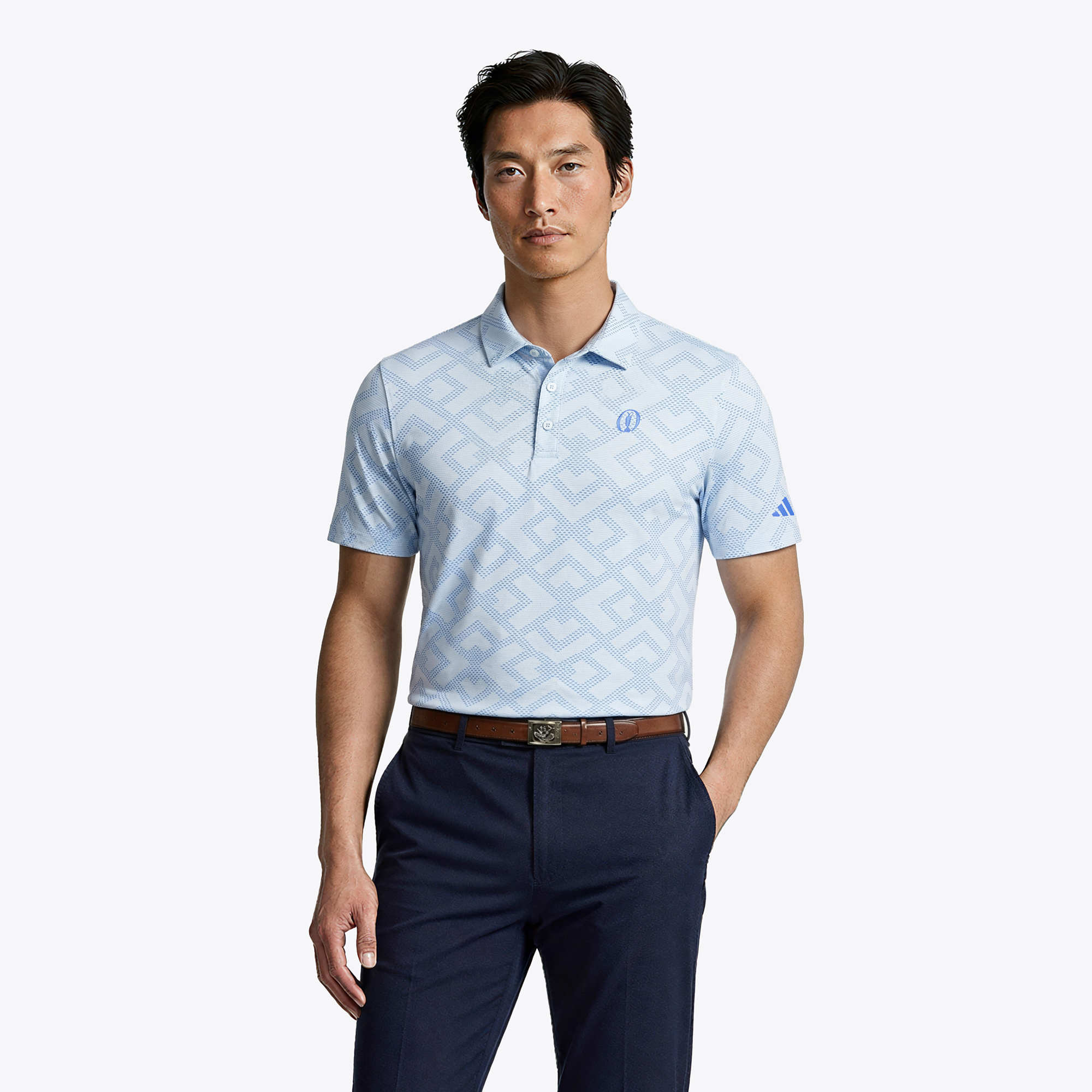Polo The Open adidas Ultimate 365 Jaquard Print - Blu