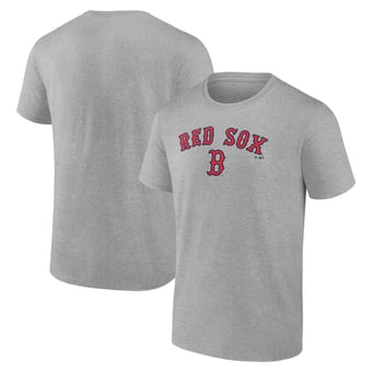 Men's Heather Gray Boston Red Sox Team Lockup T-Shirt
