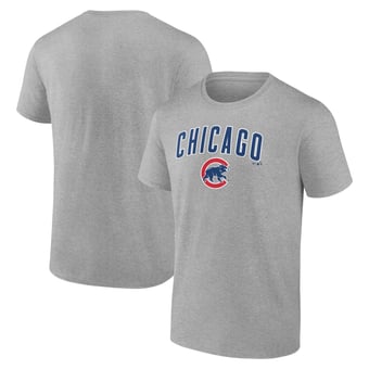 Men's Heather Gray Chicago Cubs Team Lockup T-Shirt