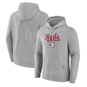 Men's Gray Cincinnati Reds Team Lockup Hoodie