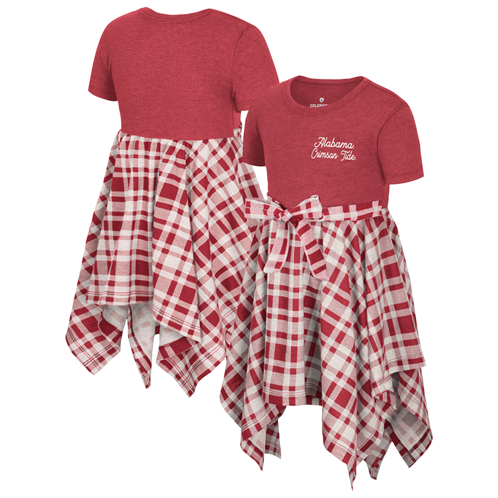 Girls Toddler Colosseum Crimson Alabama Crimson Tide Marceline Plaid Dress Girls Toddler Colosseum Crimson Alabama Crimson Tide Marceline Plaid Dress