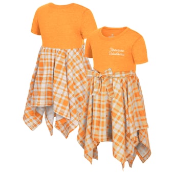 Girls Toddler Colosseum Tennessee Orange Tennessee Volunteers Marceline Plaid Dress