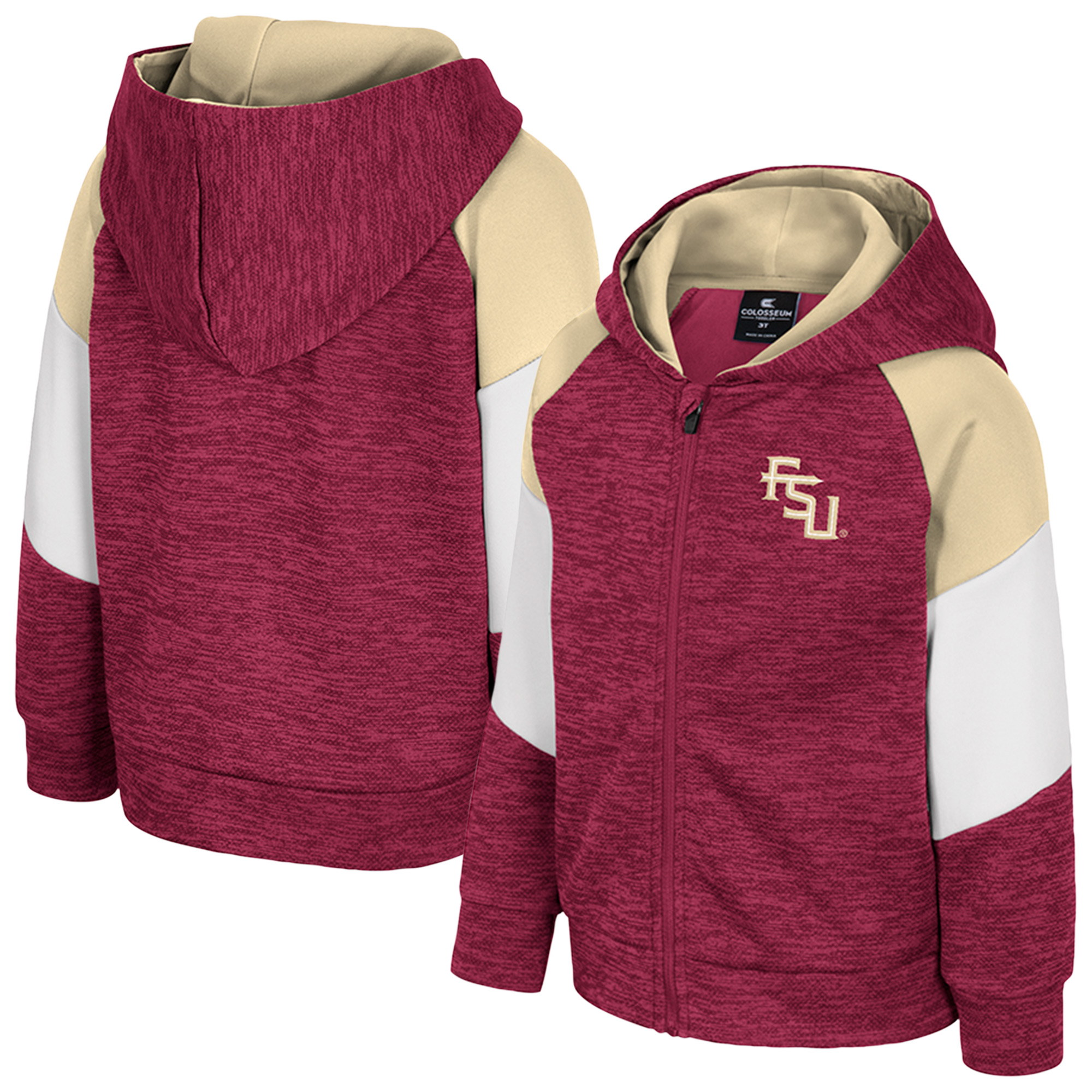 Toddler Colosseum Garnet Florida State Seminoles Spirit Hollow Full-Zip Hoodie Toddler Colosseum Garnet Florida State Seminoles Spirit Hollow Full-Zip Hoodie