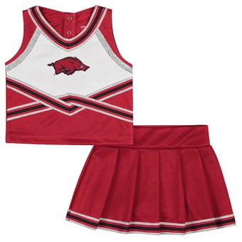 Girls Toddler Colosseum Cardinal Arkansas Razorbacks Lollipop Park Cheer Two-Piece Set