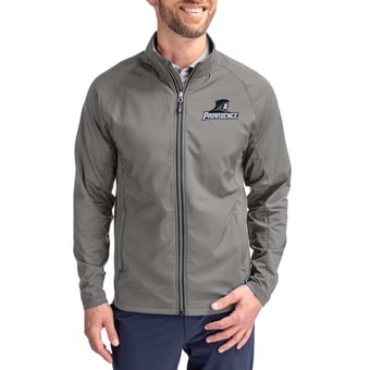 Men's Cutter & Buck Gray Providence Friars  Adapt Eco Hybrid Recycled Full-Zip Jacket