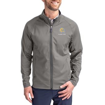 Men's Cutter & Buck Gray Albany State Golden Rams  Adapt Eco Hybrid Recycled Full-Zip Jacket